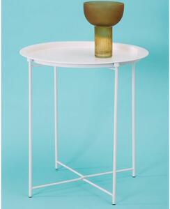 Acre Round Metal Side Table In White