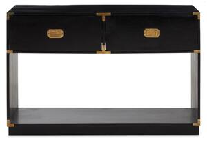 Sartor Wooden Console Table With 2 Drawers In Black And Gold