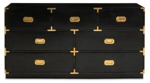 Sartor Wooden Chest Of 7 Drawers In Black And Gold