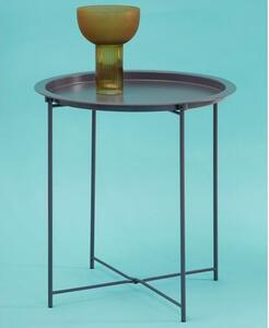 Acre Round Metal Side Table In Grey