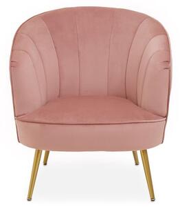 Yolinda Upholstered Velvet Armchair In Pink