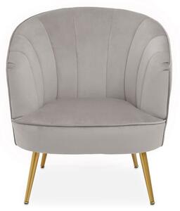 Yolinda Upholstered Velvet Armchair In Grey