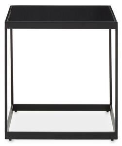 Genera Wooden End Table With Metal Frame In Matte Black