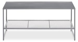 Acre Metal Coffee Table With Open Mesh Shelf In Grey