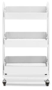 Acre Metal 3 Shelves Serving Trolley In White