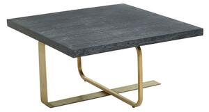 Lana Square Wooden Coffee Table With Gold Steel Base