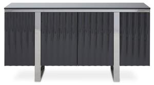 Genera High Gloss Sideboard With Silver Steel Frame In Grey