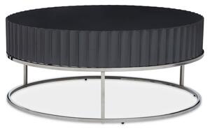 Genera High Gloss Coffee Table With Silver Steel Frame In Grey