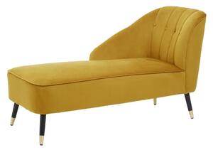 Yette Right Arm Velvet Chaise Lounge Chair In Mustard