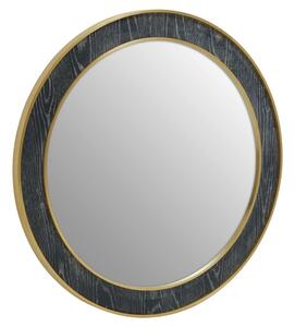 Lana Round Wall Bedroom Mirror In Black Wooden Frame