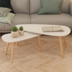 Senen Wooden Set Of 2 Coffee Tables In White