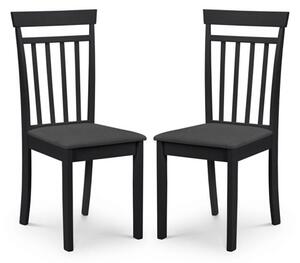 Calista Black Wooden Dining Chairs In Pair