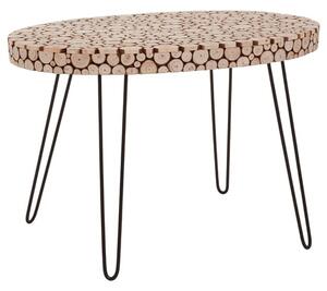 Laconia Oval Wooden Side Table With Hairpin Legs In Natural