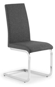 Rocio Linen Fabric Cantilever Dining Chair In Slate Grey