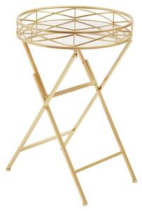 Julie Round Glass Tray Side Table With Gold Metal Frame