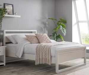 Versmold Wooden Double Bed In Surf White