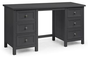 Madge Wooden Dressing Table With 6 Drawers In Anthracite