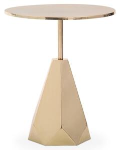 Amiga Round Metal Side Table In Shiny Gold