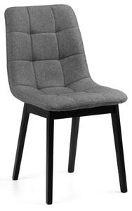 Halver Linen Fabric Dining Chair In Grey