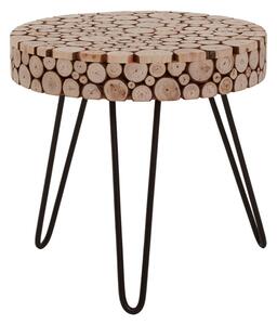 Laconia Round Wooden Side Table With Hairpin Legs In Natural