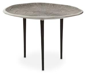 Sylva Round Metal Coffee Table With Black Legs In Silver