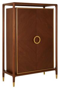 Leno Wooden Storage Cabinet In Walnut And Brass