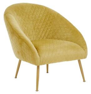 Tanya Velvet Occasional Chair With Gold Metal Legs In Gold