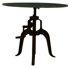 Vance 90cm Green Marble Top Dining Table With Black Metal Legs