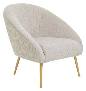 Tanya Velvet Occasional Chair With Gold Metal Legs In Natural