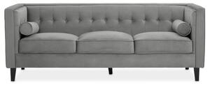 Helix Upholstered Velvet 3 Seater Sofa In Grey