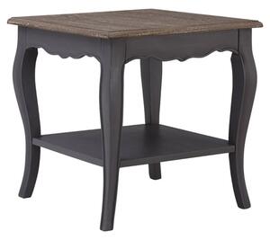 Luria Wooden Side Table With 1 Shelf In Dark Grey