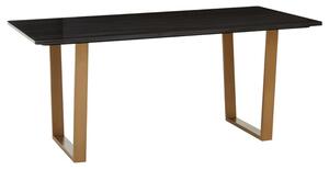 Viano Rectangular Black Marble Dining Table With Gold Base