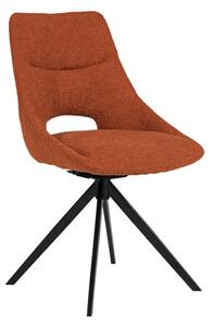 Balta Fabric Dining Chair With Black Metal Legs In Rust