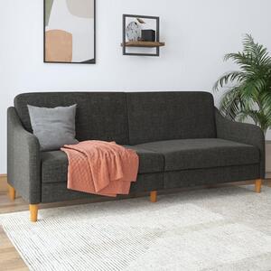 Jamaica Linen Fabric Sofa Bed With Wooden Legs In Grey