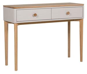 Marlon Wooden Console Table With 2 Drawers In Oak And Taupe