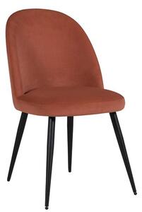 Gabbier Velvet Dining Chair With Black Legs In Coral