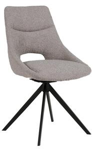 Balta Fabric Dining Chair With Black Metal Legs In Grey