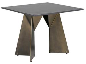 Orth Square Stone Lamp Table With Gold Metal Base