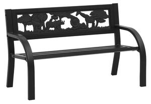 Haimi Steel Children Garden Seating Bench In Black