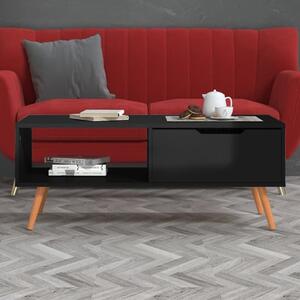 Floria High Gloss Coffee Table With 1 Drawer In Black