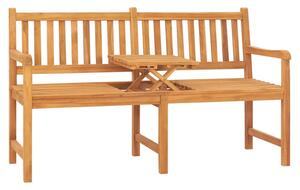 Arya Wooden 3 Seater Garden Bench With Tea Table In Natural