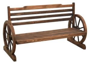 Stella 112cm Wooden Garden Seating Bench In Brown