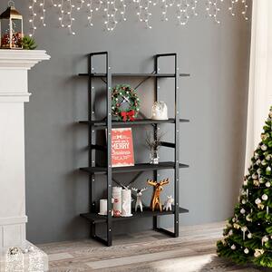 Feryal Wooden 4-Tier Bookshelf In Grey