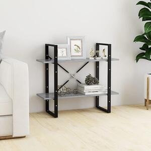 Feryal Wooden 2-Tier Bookshelf In Concrete Effect