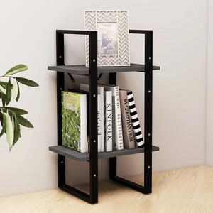 Newell Pine Wood 2-Tier Bookshelf In Grey