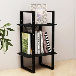 Newell Pine Wood 2-Tier Bookshelf In Black