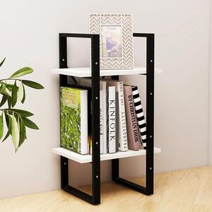 Newell Pine Wood 2-Tier Bookshelf In White