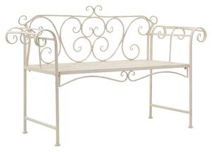 Piper Steel Garden Seating Bench In Antique White