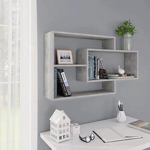 Visola Wooden Rectangular Wall Shelves In Concrete Effect