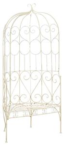 Piper 95cm Wrought Iron Garden Seating Bench In Antique White